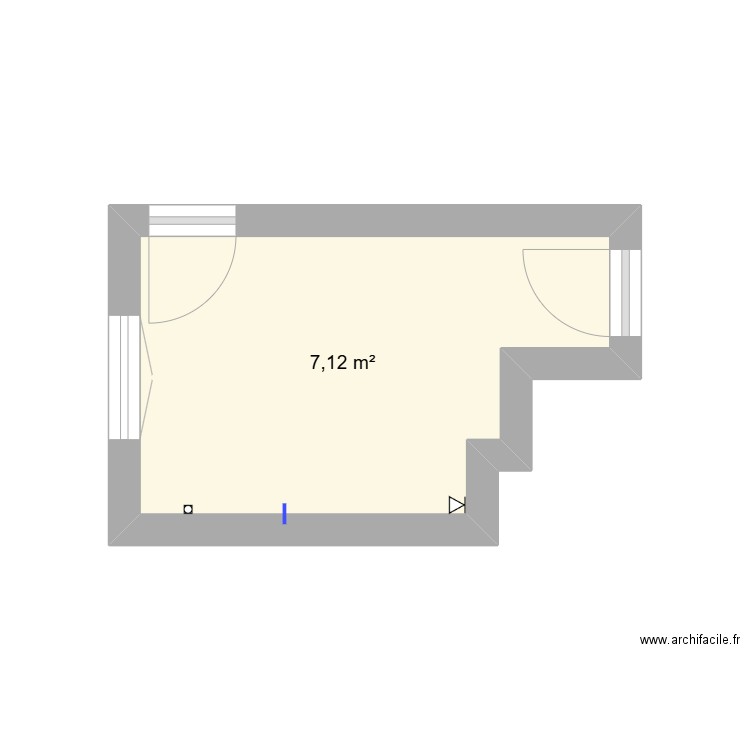 Cuisine. Plan de 1 pièce et 7 m2