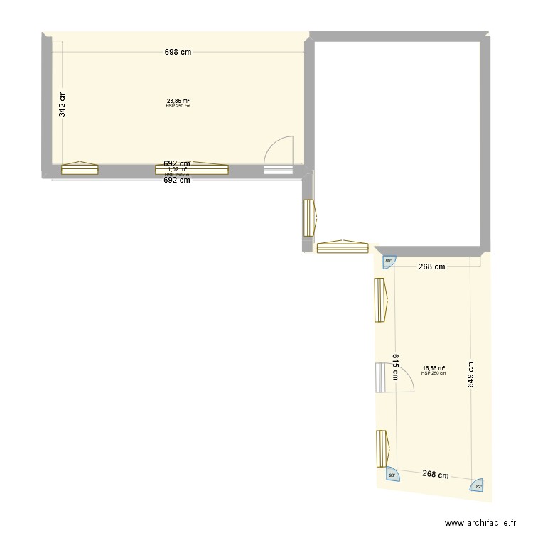 Maison Lilas. Plan de 3 pièces et 42 m2