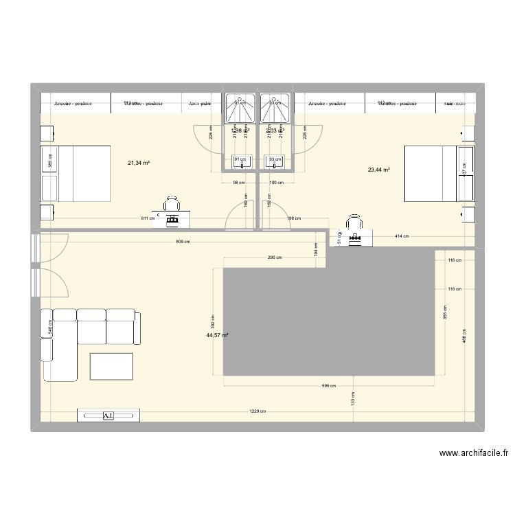 Combles Boisson 2. Plan de 6 pièces et 112 m2