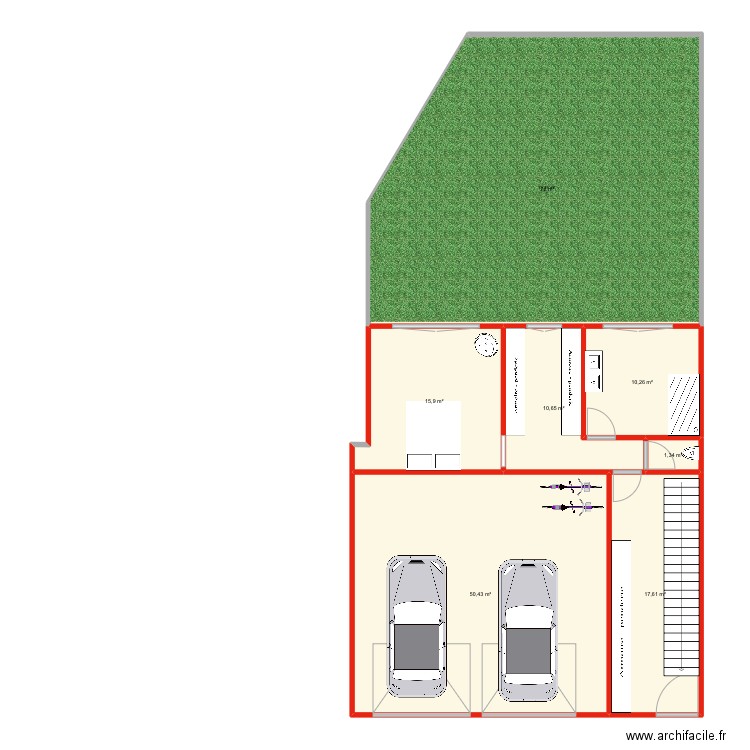 Essey projet . Plan de 7 pièces et 178 m2