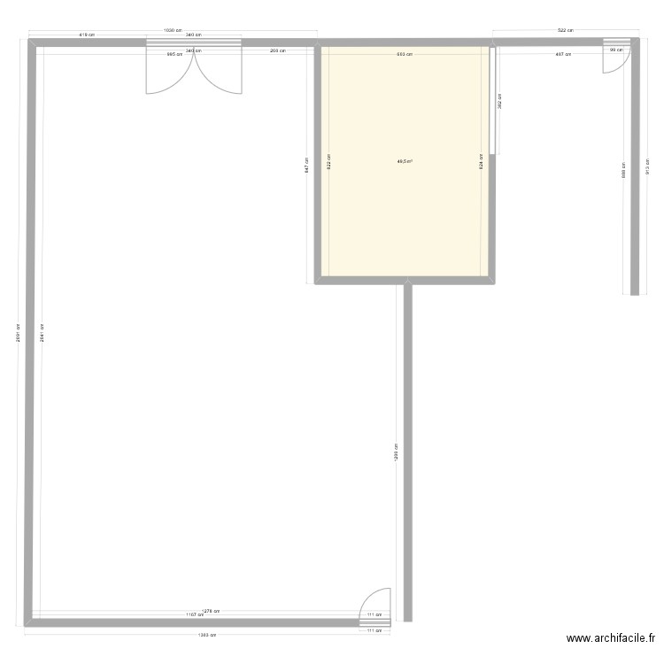 Terrain_Alice&Cyril. Plan de 1 pièce et 50 m2