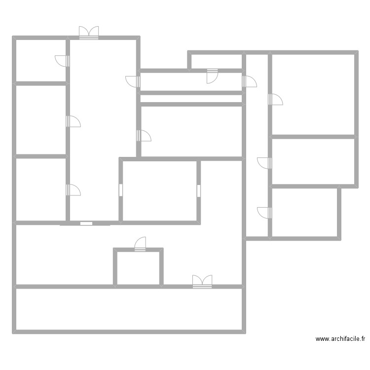 Cuisine Stage 1. Plan de 13 pièces et 261 m2