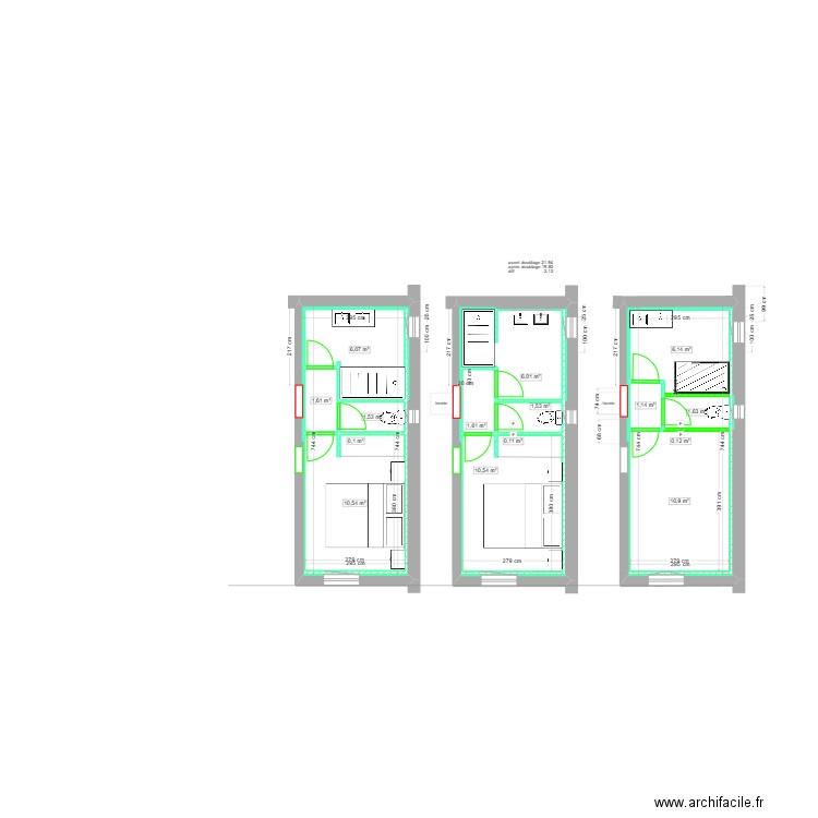 partie Est. Plan de 15 pièces et 125 m2