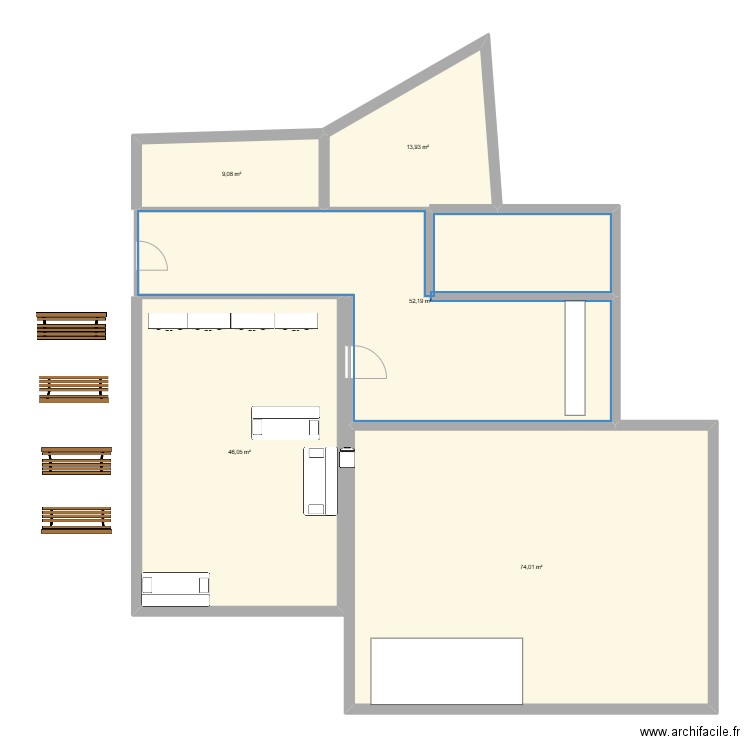 kunda. Plan de 5 pièces et 195 m2