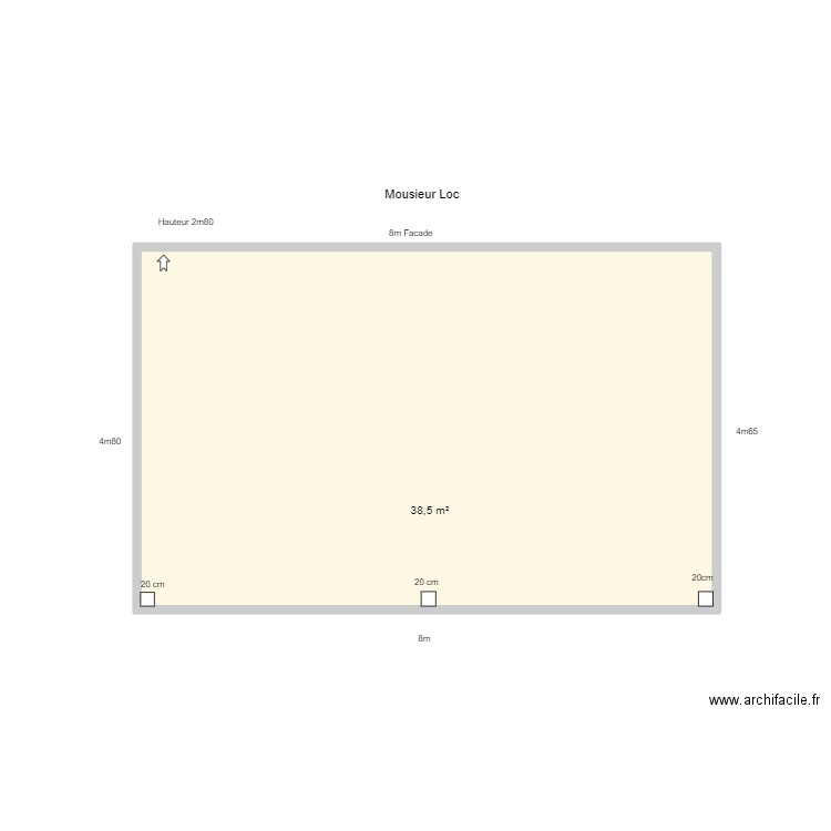 pergo mouv. Plan de 1 pièce et 39 m2