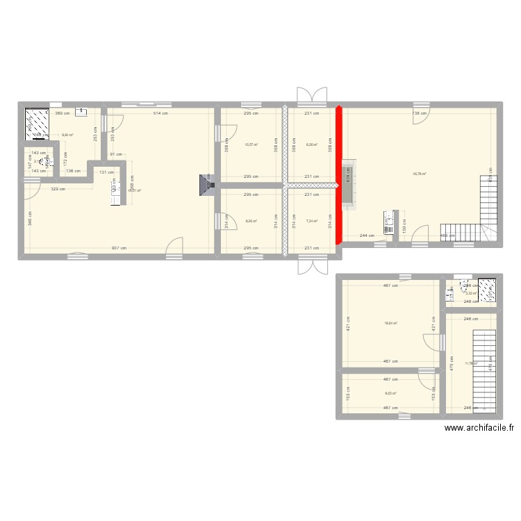 Maison saint julien de base. Plan de 12 pièces et 186 m2