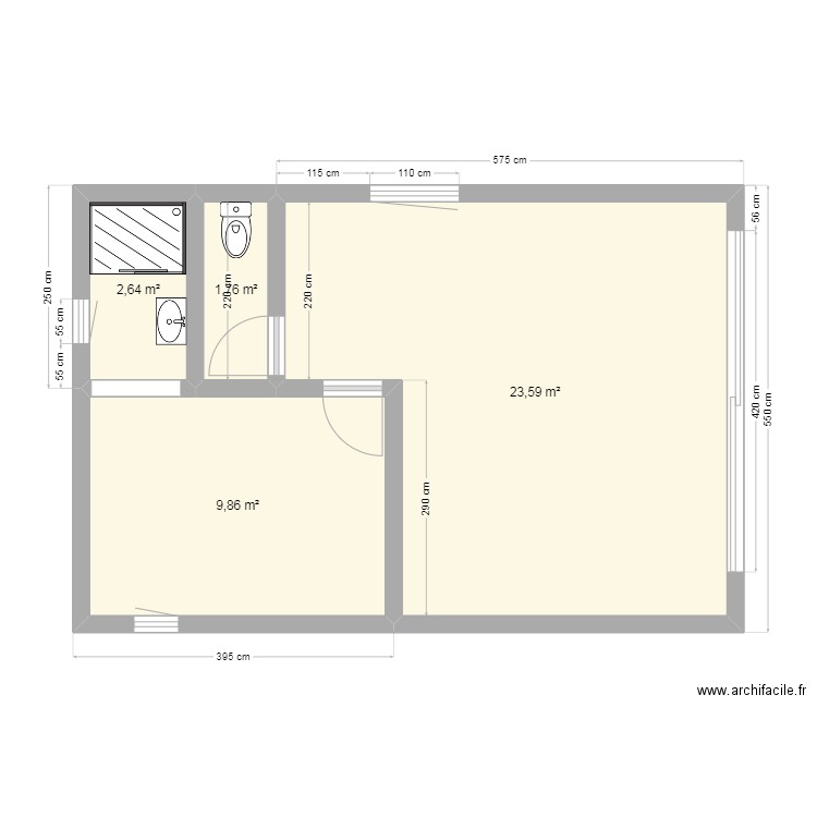 MODULE 40M². Plan de 4 pièces et 38 m2