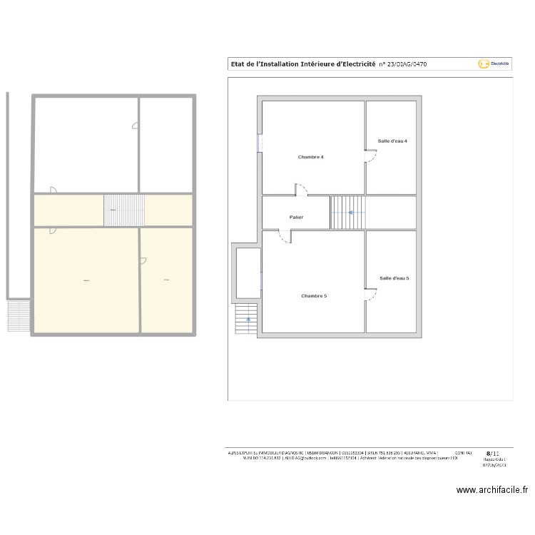 1etage du 3 chambres. Plan de 3 pièces et 380 m2