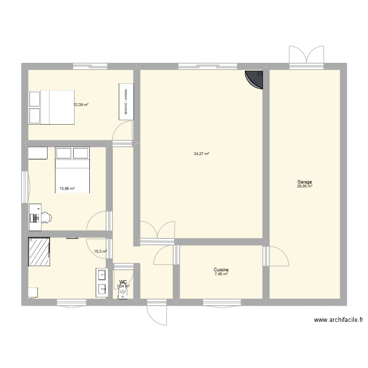 Lagord. Plan de 7 pièces et 108 m2