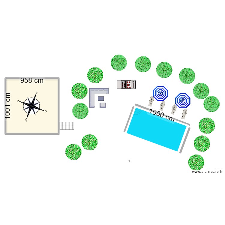 PISCINE TINNARI. Plan de 1 pièce et 96 m2