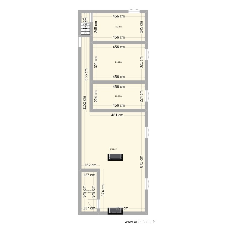 MAISON DE MAITRE BIS. Plan de 6 pièces et 89 m2