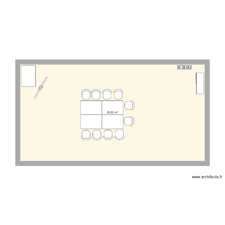 D4-22. Plan de 1 pièce et 57 m2