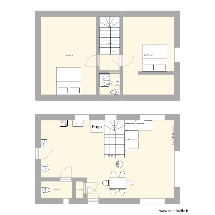 Plan alan. Plan de 7 pièces et 106 m2