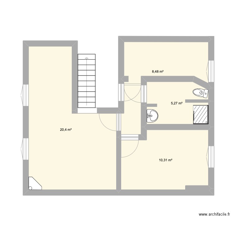 Romainville Base. Plan de 4 pièces et 44 m2