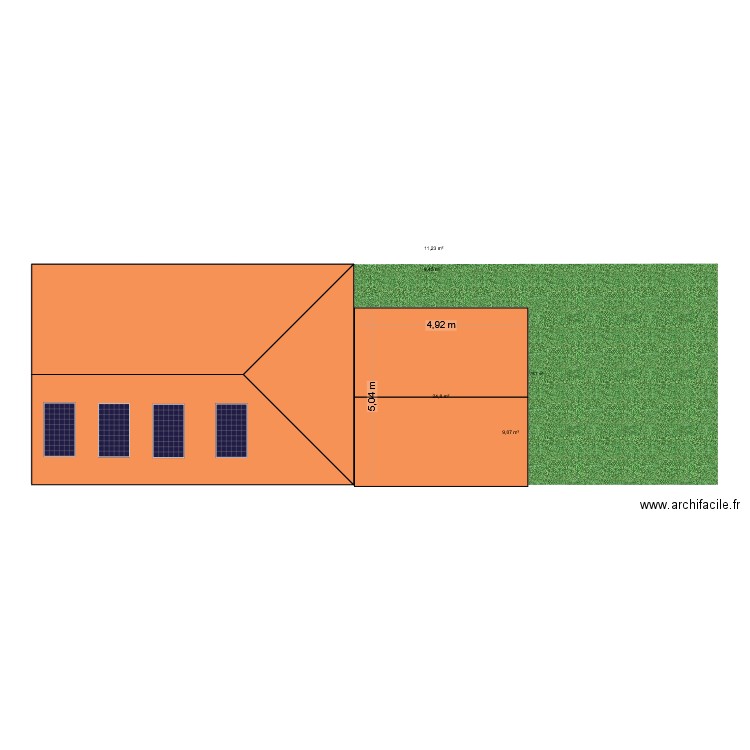 1er étage. Plan de 6 pièces et 81 m2