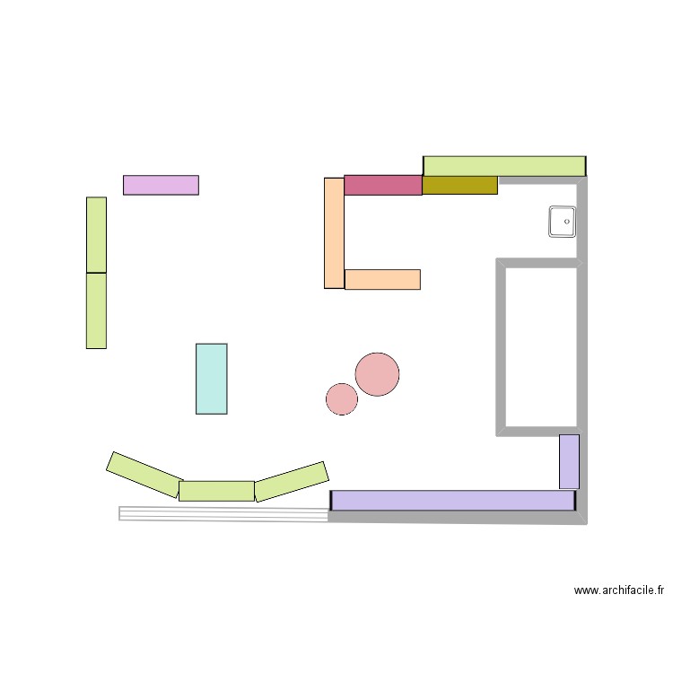 art floral. Plan de 1 pièce et 2 m2