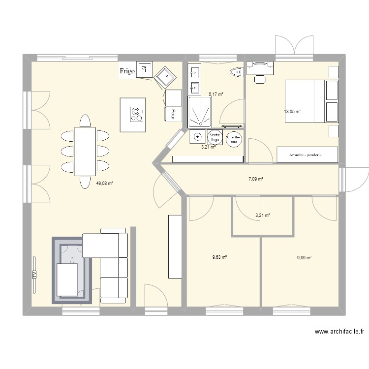 VSM RENO A. Plan de 8 pièces et 100 m2