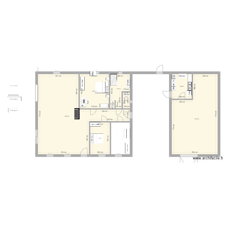 moi. Plan de 7 pièces et 207 m2