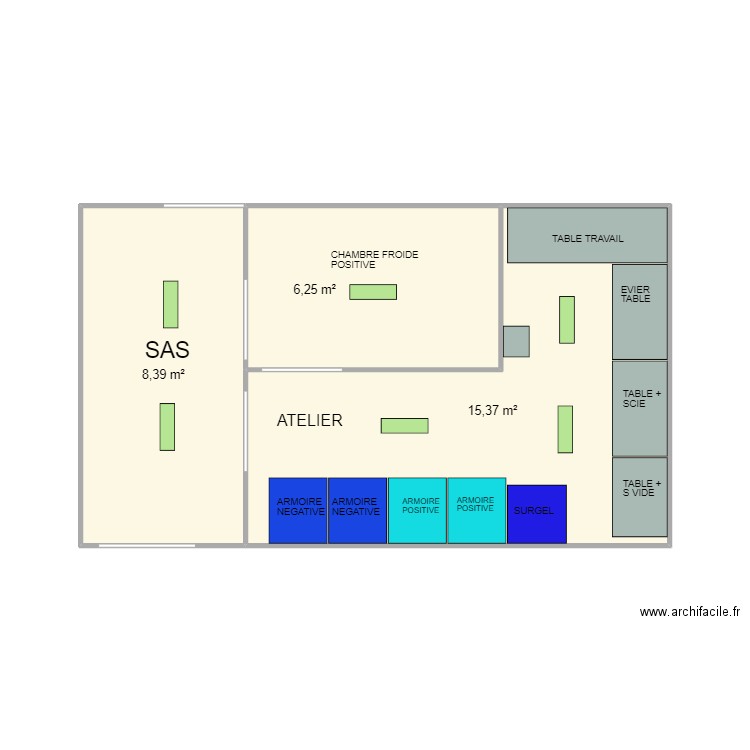 Atelier LPI amménagement 2. Plan de 3 pièces et 30 m2