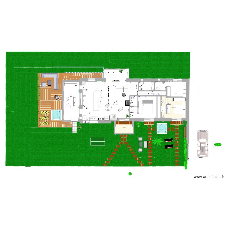 maison permis. Plan de 2 pièces et 24 m2