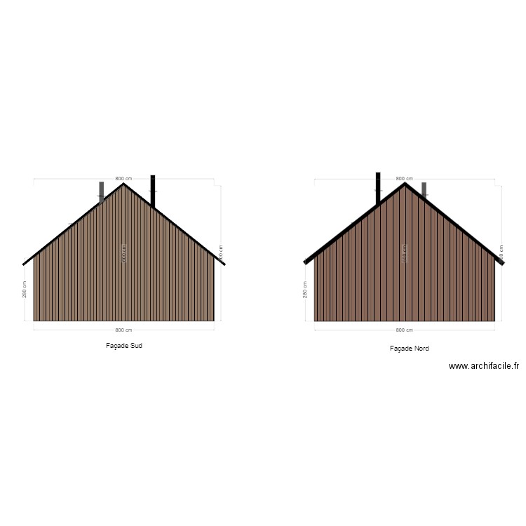 Cros Noyer - Façade Sud. Plan de 0 pièce et 0 m2