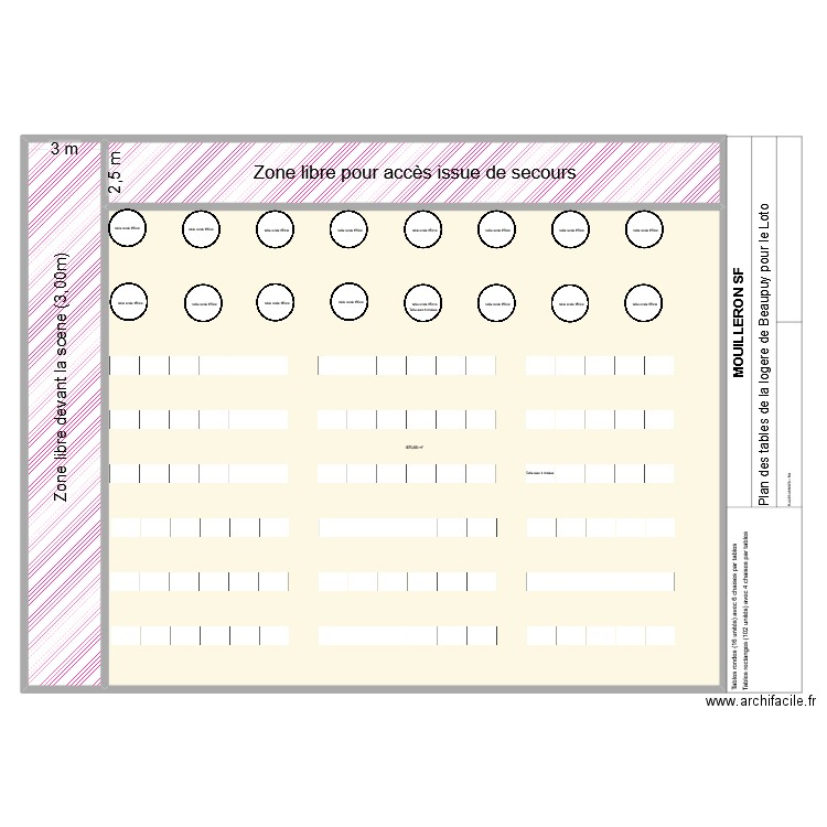 salle longère loto. Plan de 3 pièces et 604 m2