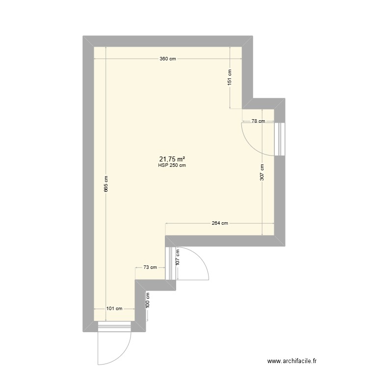 plan DELESSE. Plan de 1 pièce et 22 m2