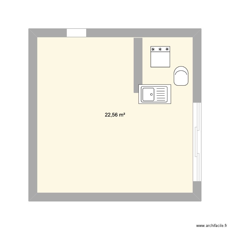 essai . Plan de 1 pièce et 23 m2