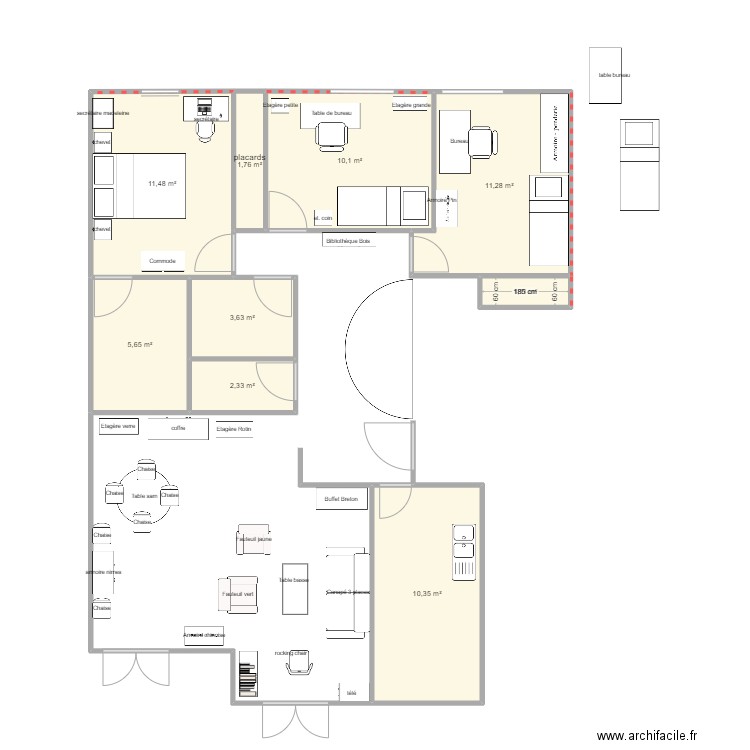 robinsonv4. Plan de 9 pièces et 58 m2