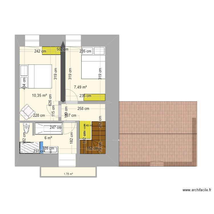 MONACHICHI SIMPLE Juillet 2024 1er les Ch. sur vue . Plan de 5 pièces et 31 m2