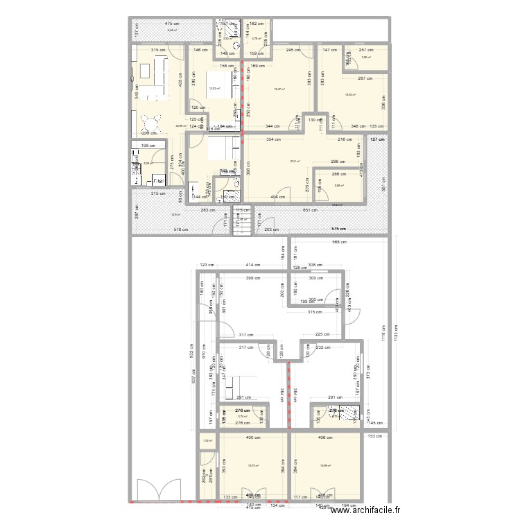 GOLD V1. Plan de 32 pièces et 405 m2