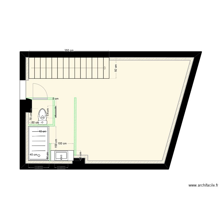 BERGEY 2éme Etage plomberie. Plan de 1 pièce et 31 m2