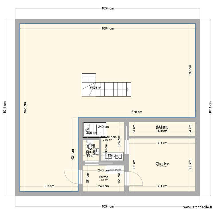 Maison test. Plan de 6 pièces et 92 m2