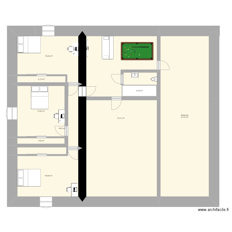 maison etage. Plan de 9 pièces et 184 m2