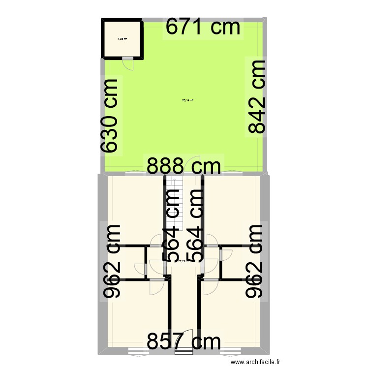 46 bugeaud. Plan de 3 pièces et 152 m2