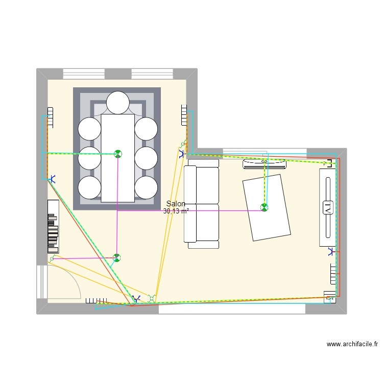 MAISON . Plan de 1 pièce et 30 m2