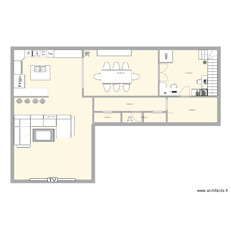 Plan maison allemand euro REZ DE CHAUS2. Plan de 7 pièces et 126 m2