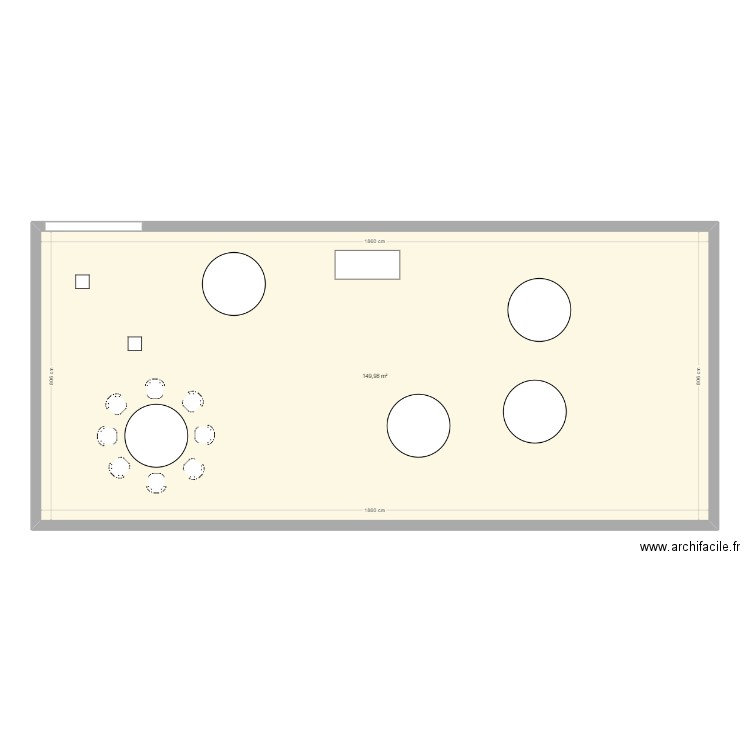 SALLE ANNIVERSAIRE. Plan de 1 pièce et 150 m2