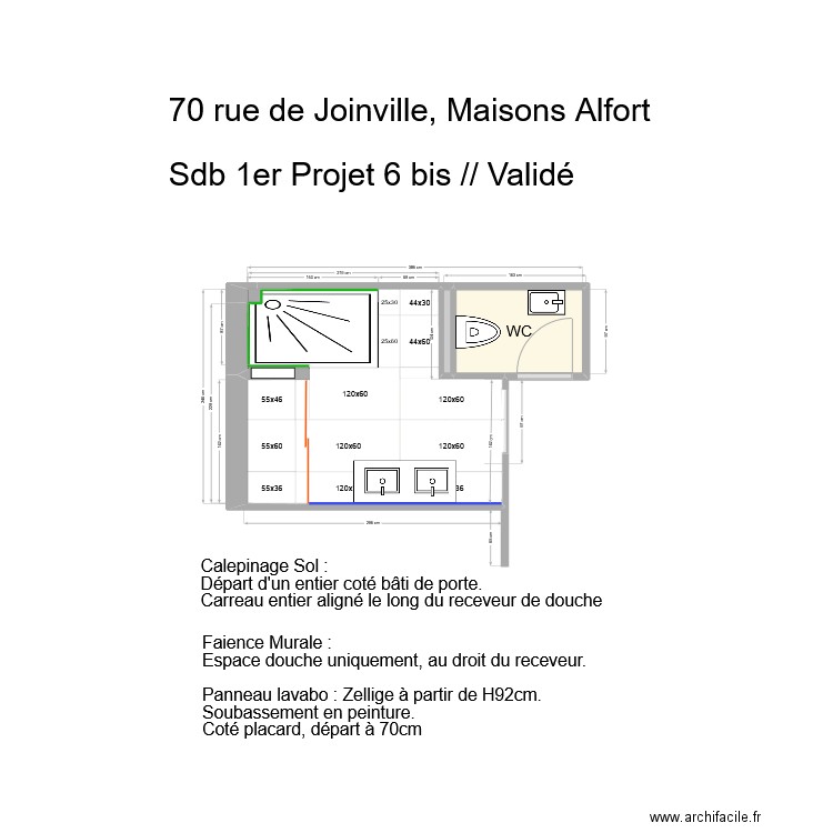 70 Joinville SDB Calpinage 1er. Plan de 4 pièces et 8 m2