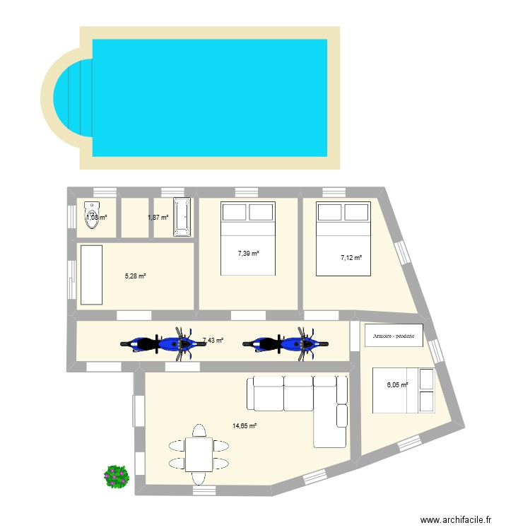 A CONSTRUIRE A LOUER 7. Plan de 8 pièces et 51 m2