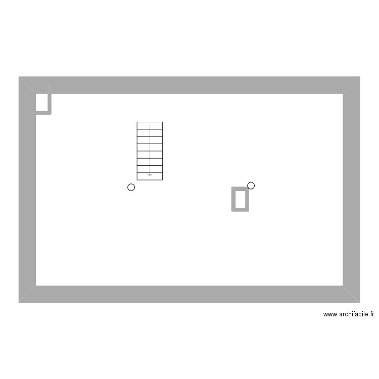 rigole grenier. Plan de 2 pièces et 80 m2