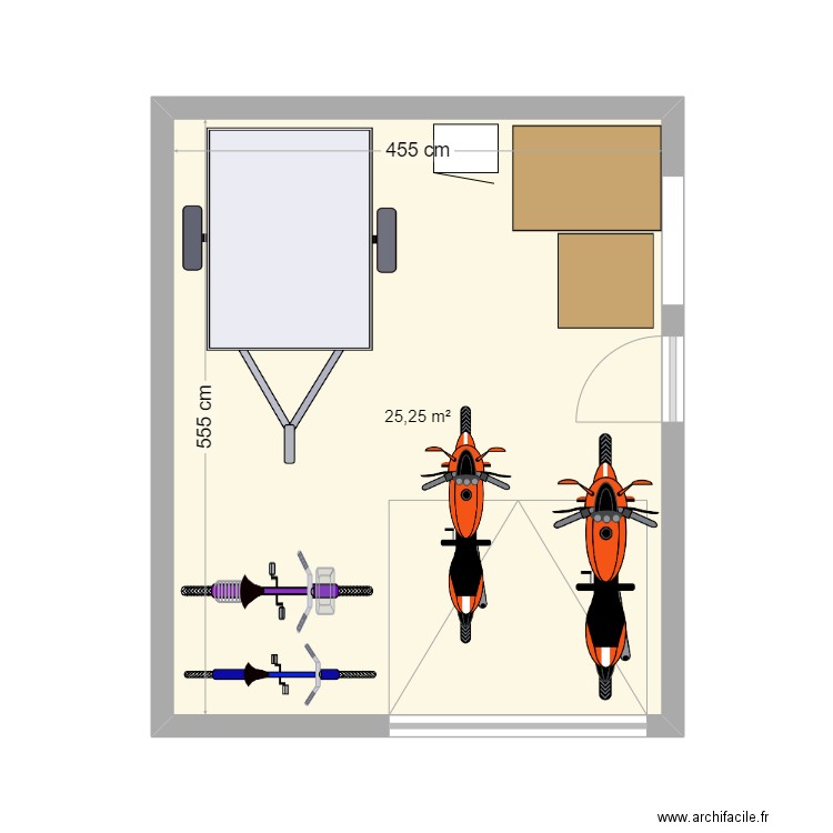 Garage isolé. Plan de 1 pièce et 25 m2