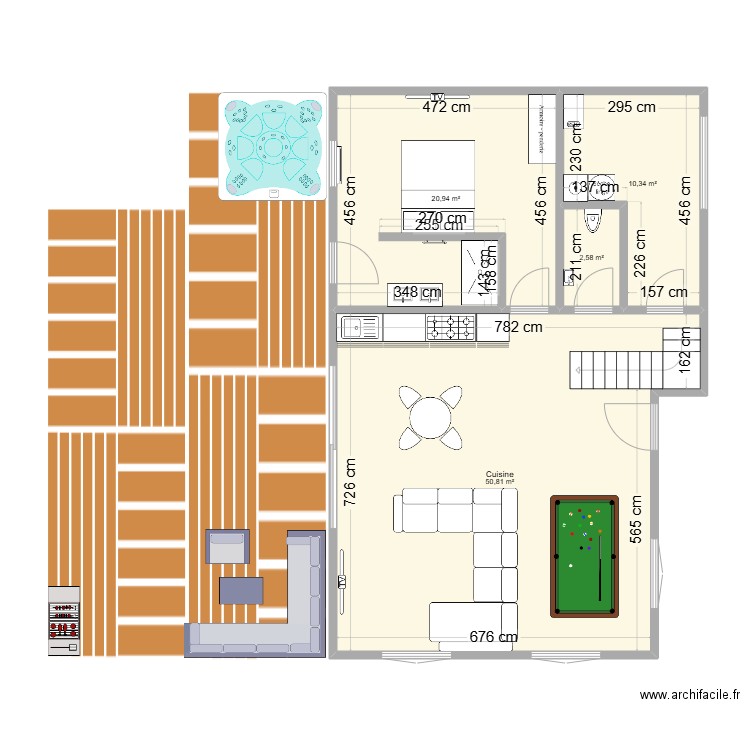 chalet. Plan de 4 pièces et 85 m2