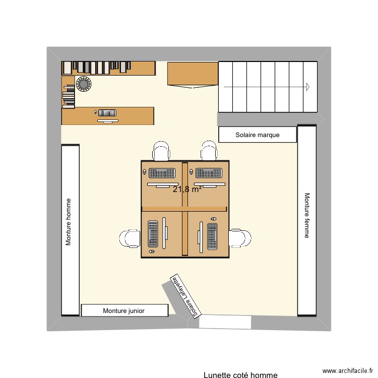 Plan optique lafayette . Plan de 1 pièce et 22 m2