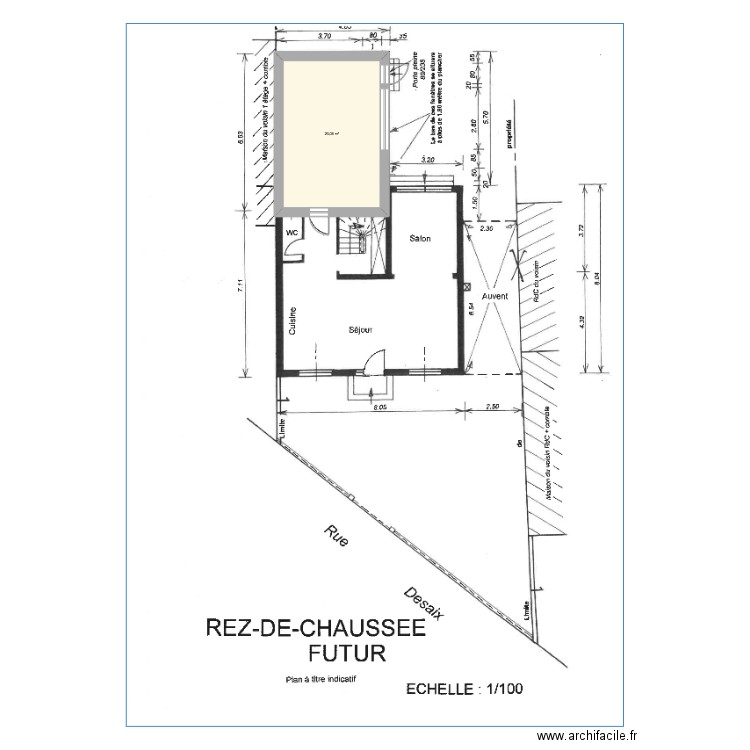 extension houilles. Plan de 1 pièce et 26 m2