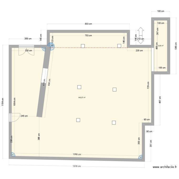 LS Piton aménagement. Plan de 2 pièces et 156 m2