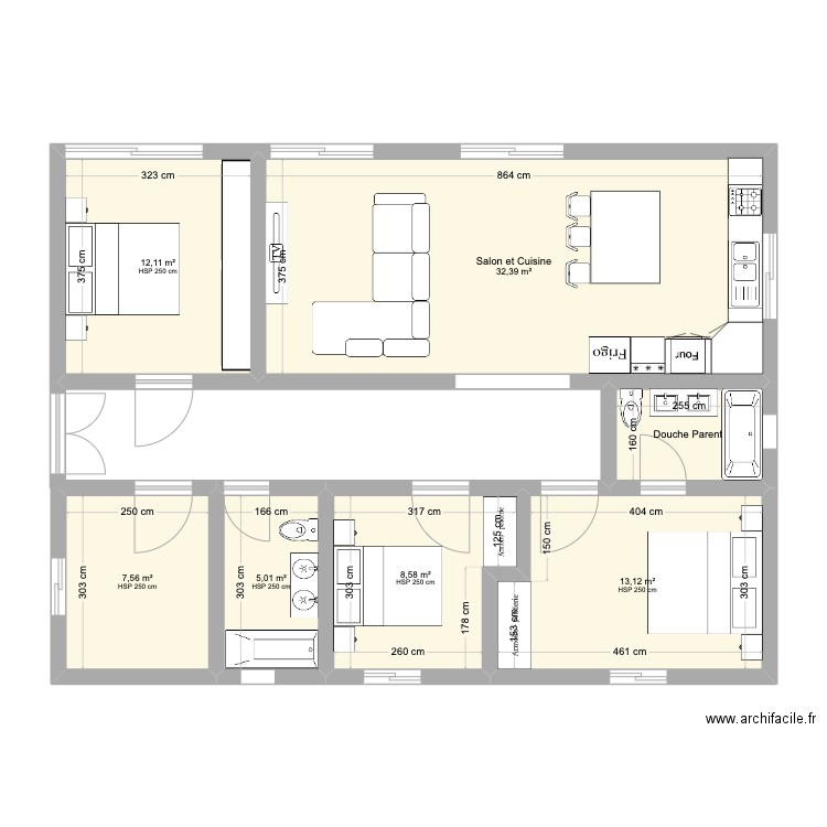 Plan RDC Kepswa. Plan de 7 pièces et 83 m2