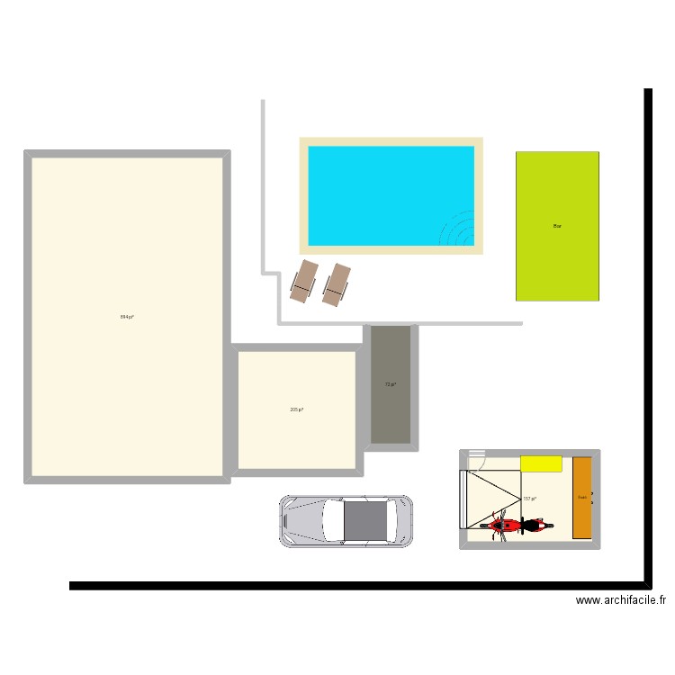 Garage 12x17. Plan de 4 pièces et 123 m2