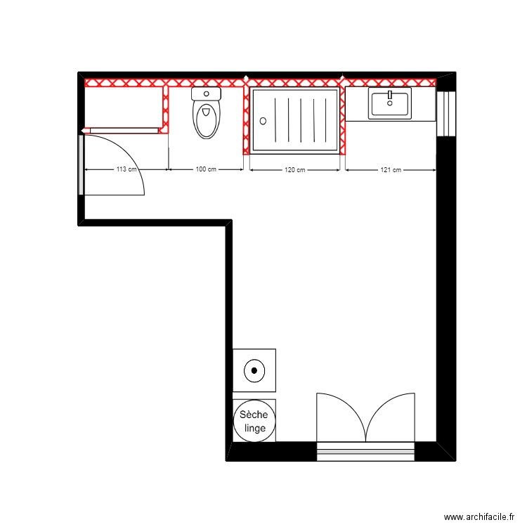 SALLE DE BAIN DUFRECHE 1. Plan de 3 pièces et 16 m2