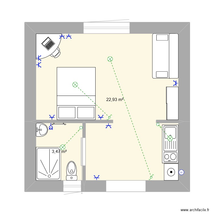 Devoir 1. Plan de 2 pièces et 26 m2